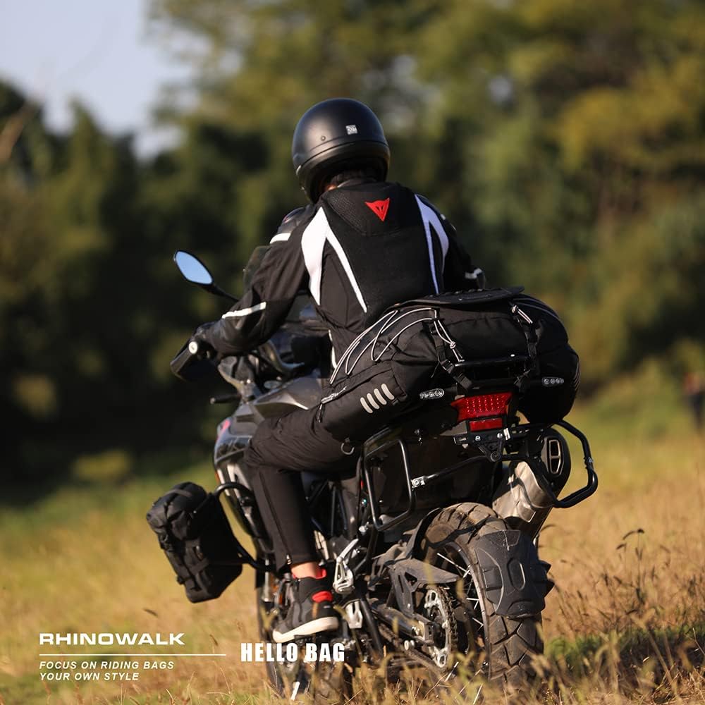 Bolso de cola para moto Rhinowalk MT3550 expandible de 35 a 50 litros impermeable5