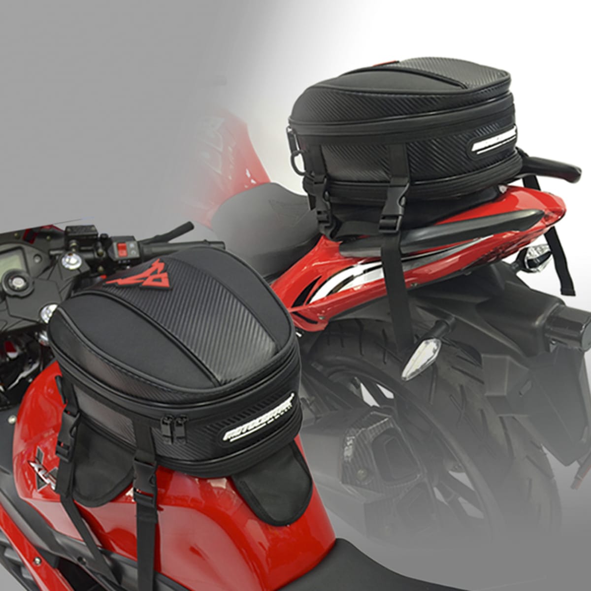 Bolso estanque y cola para moto motocentric expandible de 8 a 11.5 litros 11-MC-00792