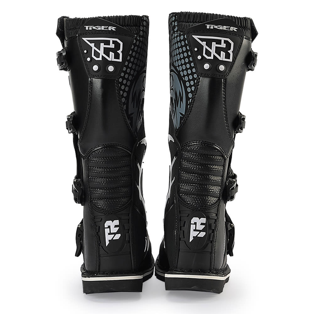 Botas para moto tiger racing tr-E001 negro motocross enduro6