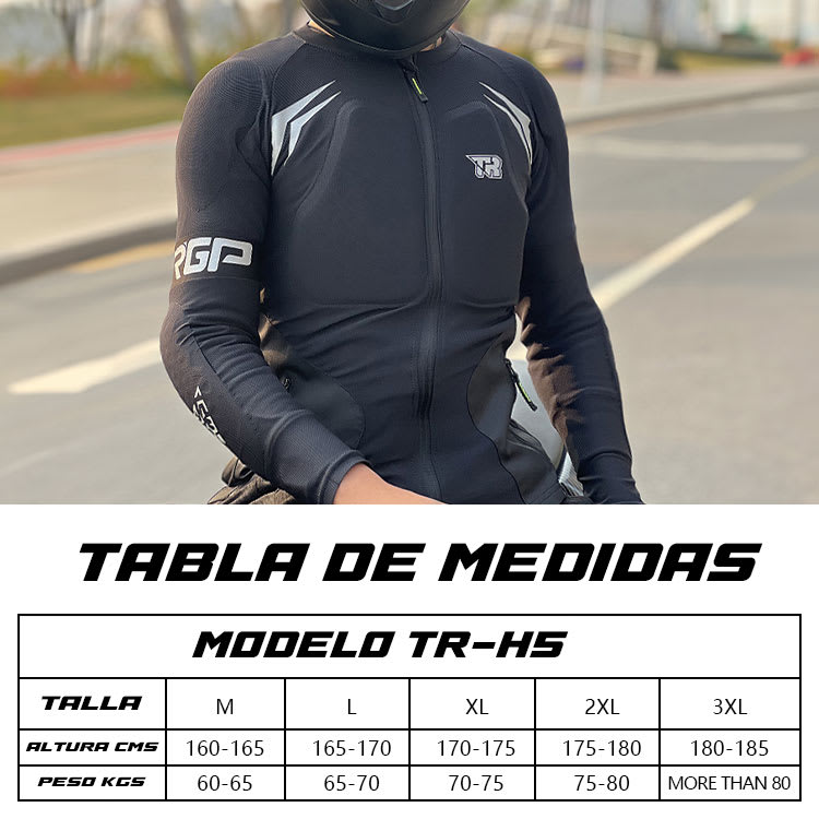 Chaqueta para moto con protecciones tiger racing tr-h55