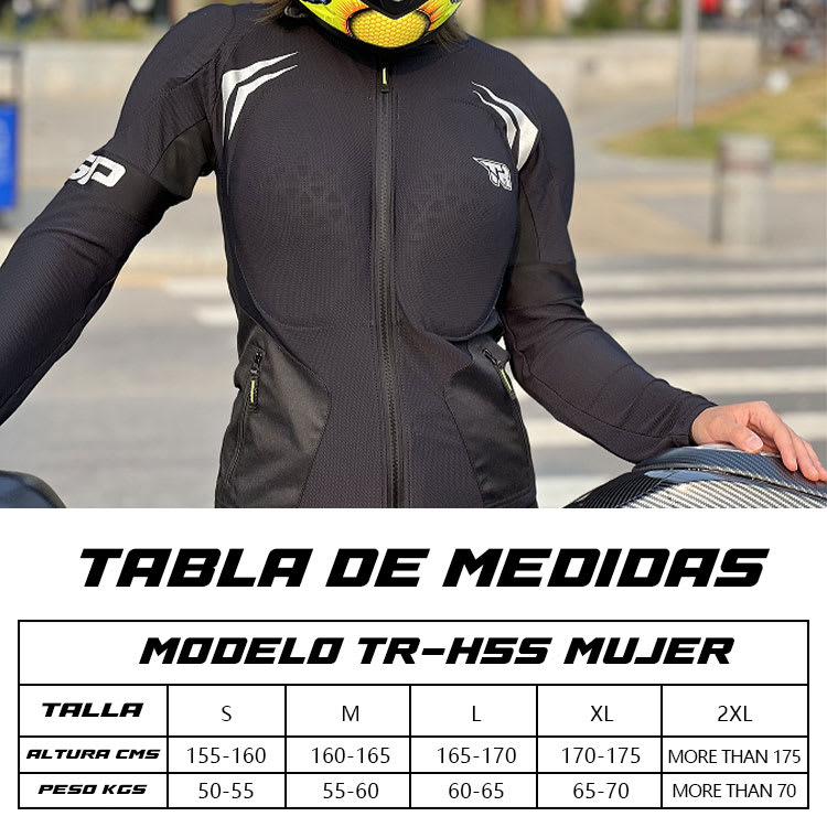 Chaqueta para moto mujer con protecciones tiger racing tr-h5s6