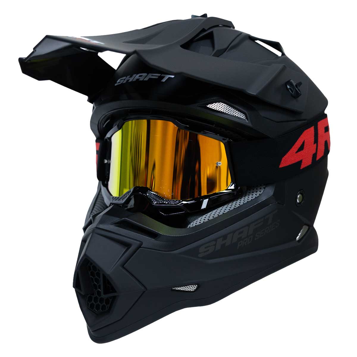 Antiparras Casco 4rs Antiparras Para Moto 4rs Lite Negro Rojo