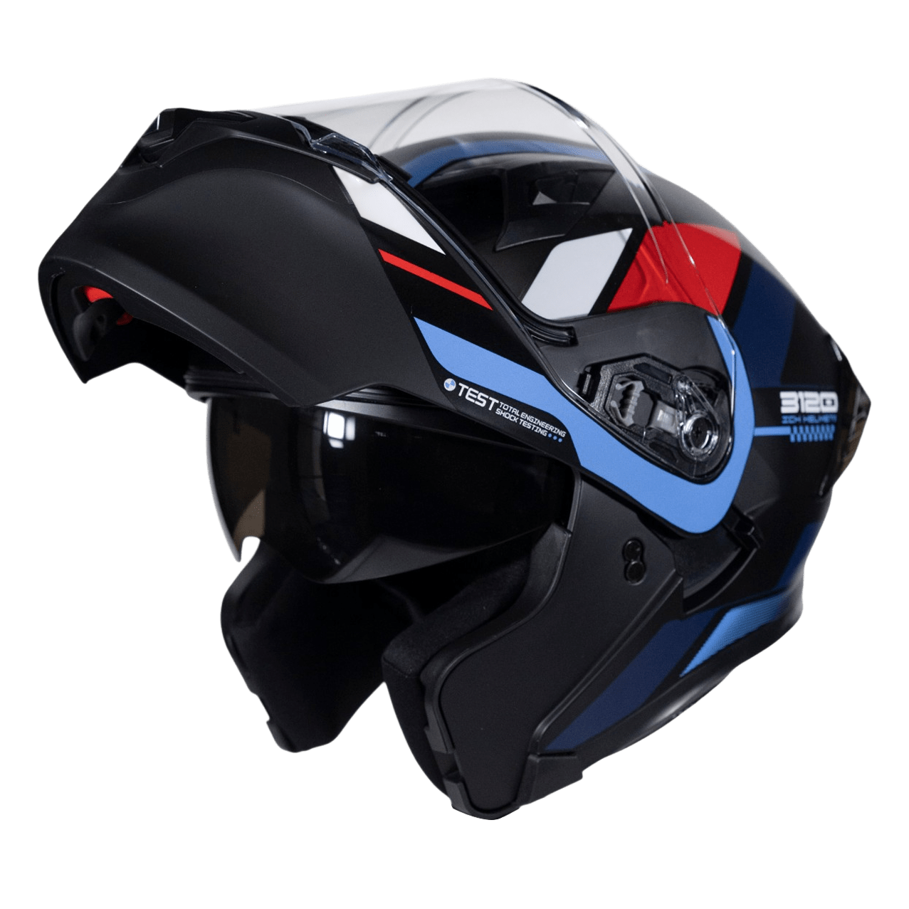 Casco moto ich 3120 ordanox ng az.cl tr abatible con sun visor