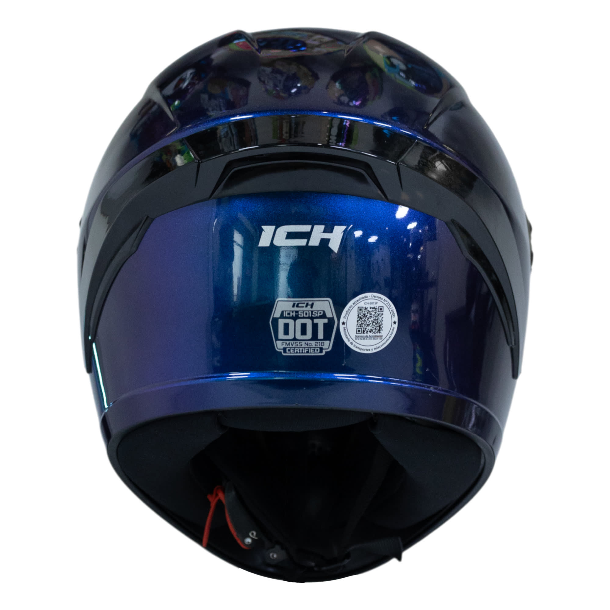 Casco moto ich 501sp camaleon azul integral certificación dot qr | OXS