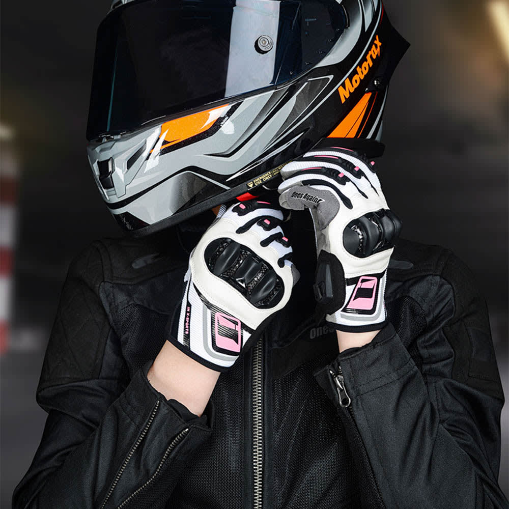 Guantes para moto ones again mg28 rosa con protecciones touch OXS