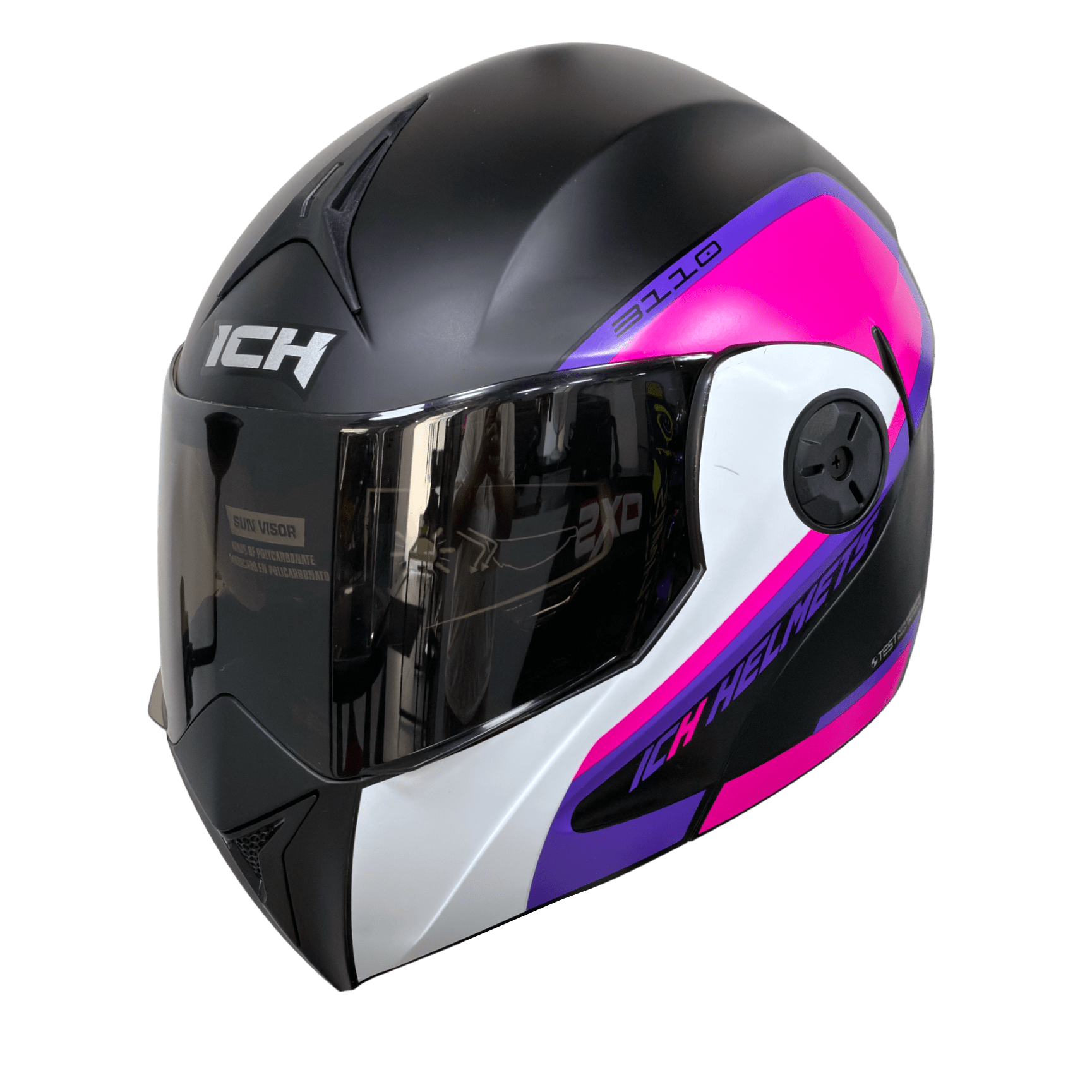 Casco moto ich 3110 xpacer fc abatible con sun visor certificación
