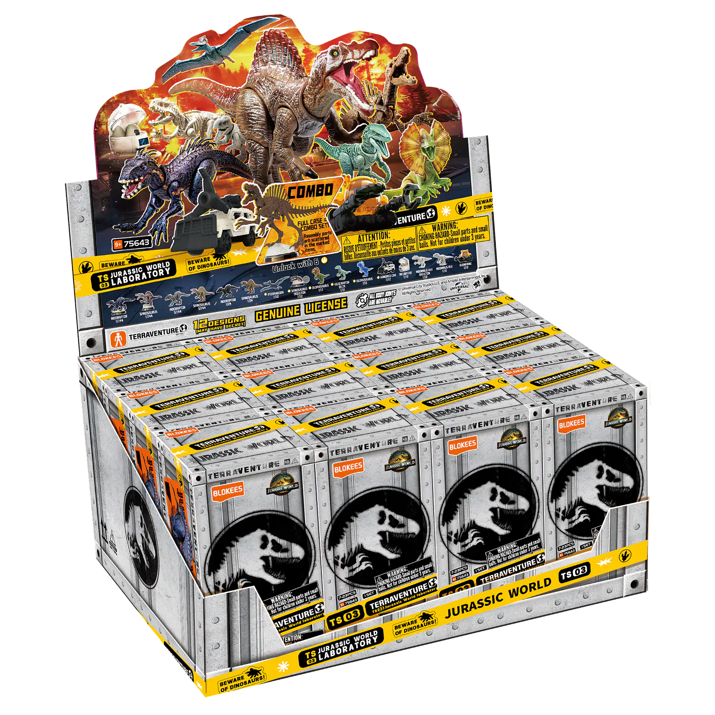 Blokees Figures | Jurassic World Terraventure TS 03 | Jurassic World Laboratory | Caja 12 Figuras A JURASSIC WORLD