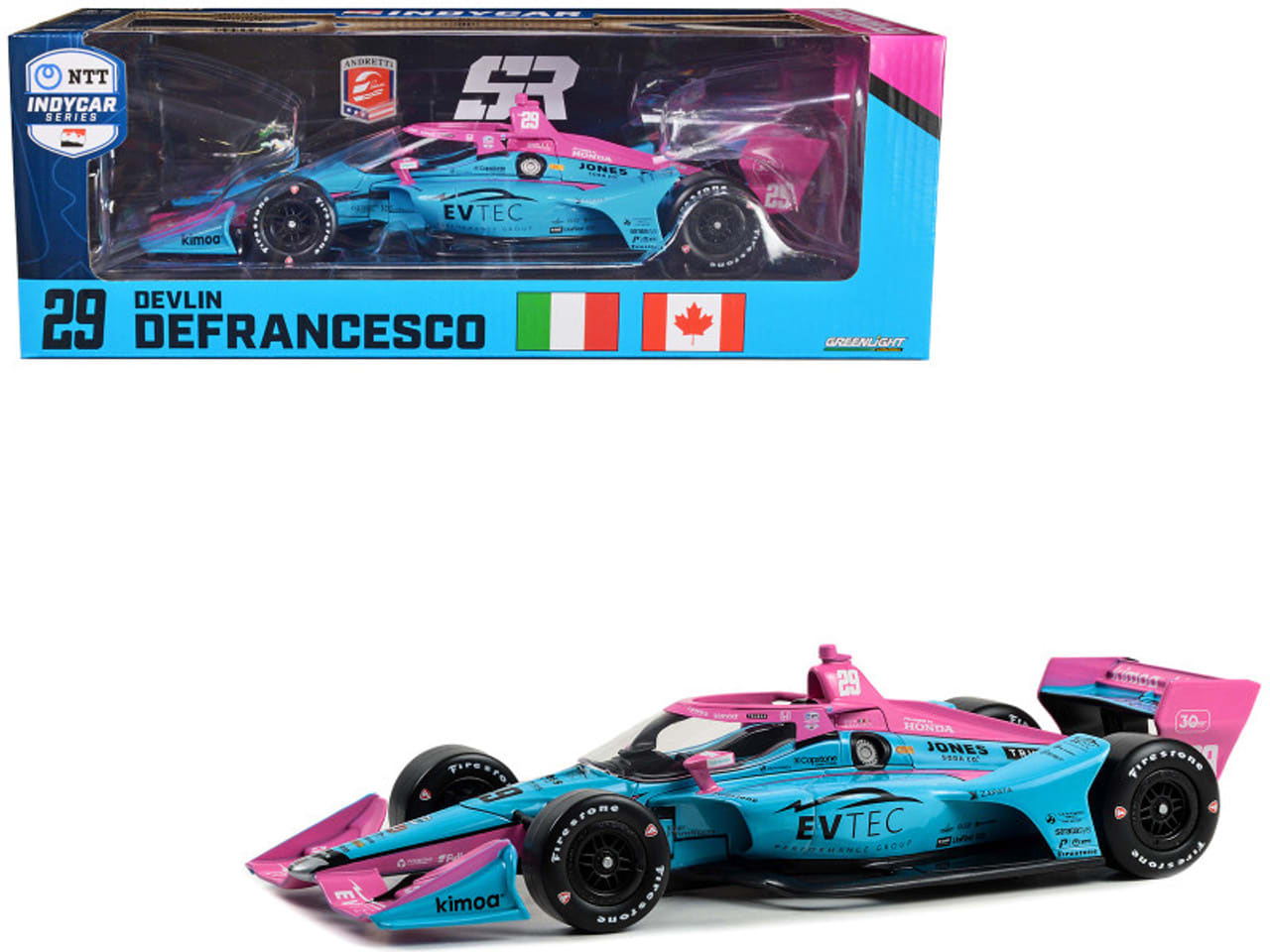1:18 Dallara IndyCar 29 Devlin DeFrancesco EVTEC Performance Group Andretti Steinbrenner Autosport GREENLIGHT