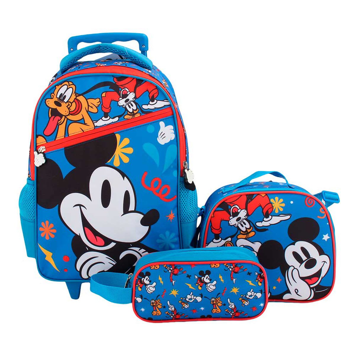 MICKEY SET MOCHILA CON RUEDAS, LONCHERA Y ESTUCHE | Juguetería Little ...