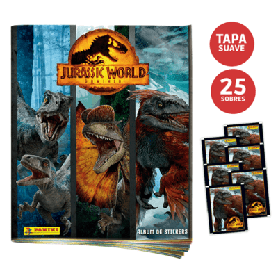 PANINI ALBUM JURASSIC WORLD 3 + 25 SOBRES PANINI ALBUM JURASSIC WORLD 3 + 25 SOBRES