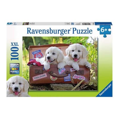 RAVENSBURGER PUZZLE XXL CACHORRITOS VIAJEROS 100 PIEZAS1