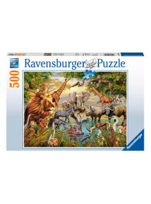 RAVENSBURGER PUZZLE ABREVADERO EN LA JUNGLA 500 PIEZAS1