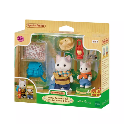 Set exploradores bebe gato latte y hermano1