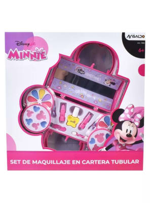 MINNIE SET COSMETICOS CARTERA DE MANO TUBULAR TRES PISOS Y ESPEJO3