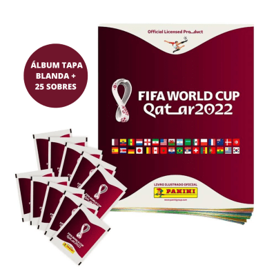 PREVENTA PANINI FIFA WORLD CUP QATAR 2022™ - ÁLBUM TAPA BLANDA + 25 SOBRES PREVENTA PANINI FIFA WORLD CUP QATAR 2022™ - ÁLBUM TAPA BLANDA + 25 SOBRES