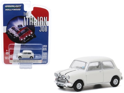 1:64 The Italian Job (1969) - 1967 Austin Mini Cooper S 1275 MkI - White with Black Leather Straps1