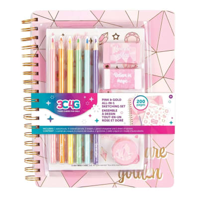 Pink & Gold All-In-1 Sketching Set1