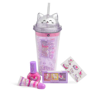 MARTINELIA BOTELLA CON KIT DE MAQUILLAJE LULU Y DUKI1
