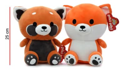 PELUCHE MAPACHE Y ZORRO 24CM1