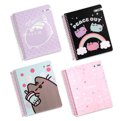CUADERNOS 1/2 OFICIO PUSHEEN - 3 MATERIAS / PAPEL PREMIUM 80G SURTIDO - MOOVING1