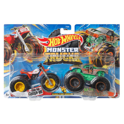 HOT WHEELS MONSTER TRUCKS TRI TO CRUSH ME VS BAJA BUSTER1
