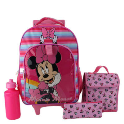 MINNIE SET MOCHILA CON RUEDAS, LONCHERA, ESTUCHE Y BOTELLA DE AGUA1
