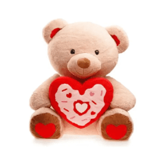 Peluche Oso Beige Con Corazon Dona