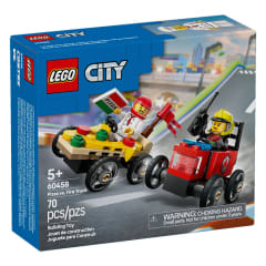 PACK DE COCHES DE CARRERAS: PIZZA VS. CAMIÓN DE BOMBEROS