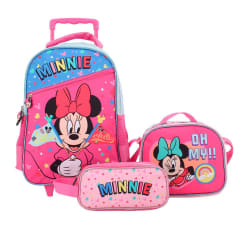 MINNIE SET MOCHILA CON RUEDAS, LONCHERA Y ESTUCHE