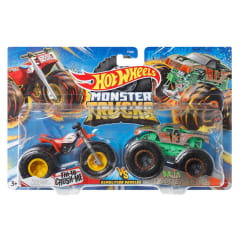 HOT WHEELS MONSTER TRUCKS TRI TO CRUSH ME VS BAJA BUSTER