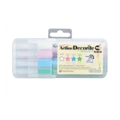 SET 4 DECORITE BRUSH BLANCO Y PASTEL