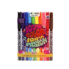ESTUCHE 10 MARCADORES DE COLORES PREMIUM MOOVING