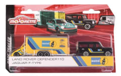 AUTO MAJORETTE CAR TRAILER LAND ROVER DEFENDER 110 JAGUAR F-TYPE
