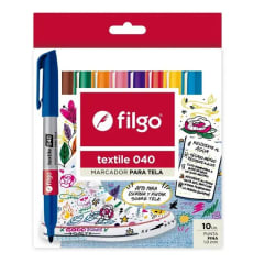 SET 10 MARCADORES PARA TELA TEXTILE 040 - FILGO