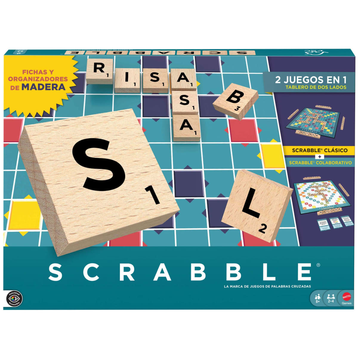JUEGO DE MESA SCRABBLE MADERA CLASICO 0