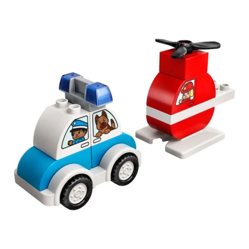 LEGO DUPLO HELICÓPTERO DE BOMBEROS Y AUTO DE POLICÍA1