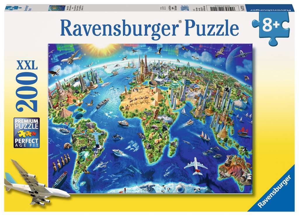 RAVENSBURGER PUZZLE EL MUNDO A LA VISTA 200 PIEZAS XXL 0