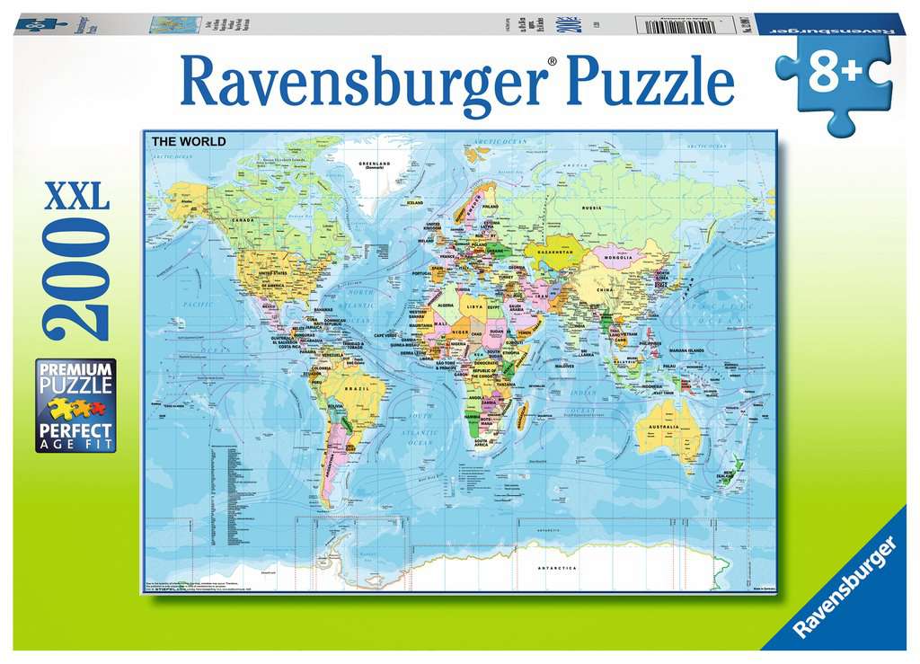 RAVENSBURGER PUZZLE MAPA DEL MUNDO 200 PIEZAS XXL 0