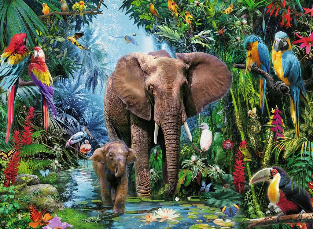 RAVENSBURGER PUZZLE ELEFANTES DE LA SELVA 150 PIEZAS2