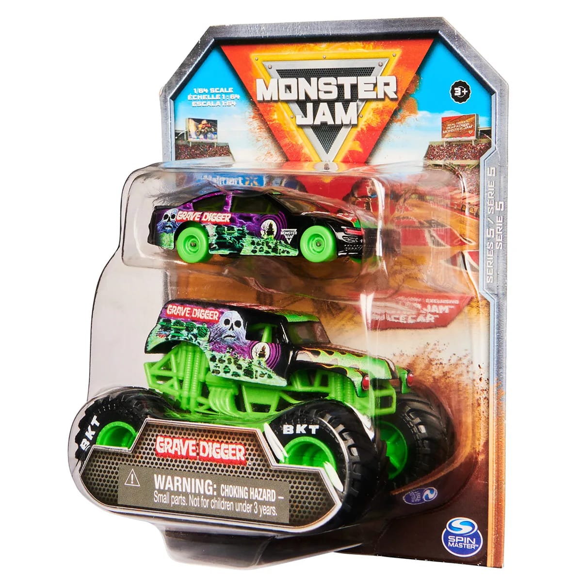 MONSTER JAM Y AUTO DE CARRERA 1:643