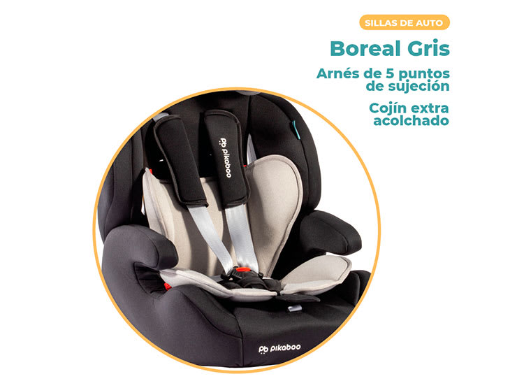 SILLA DE AUTO BUTACAPIKABOO -  BOREAL GREY (9 A 36 KILOS)1