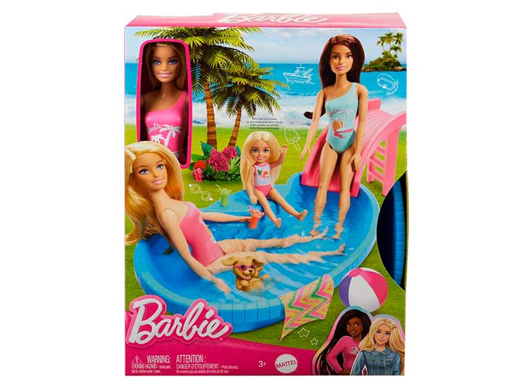 BARBIE DE PISCINA GLAM CON TOBOGAN 1