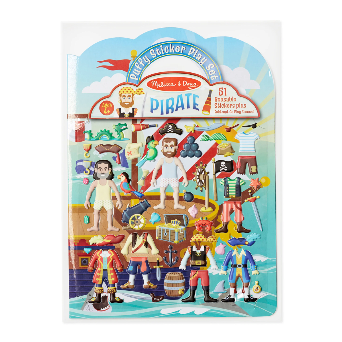 MELISSA & DOUG STICKER SET COLORING PAD PIRATE  1022 4