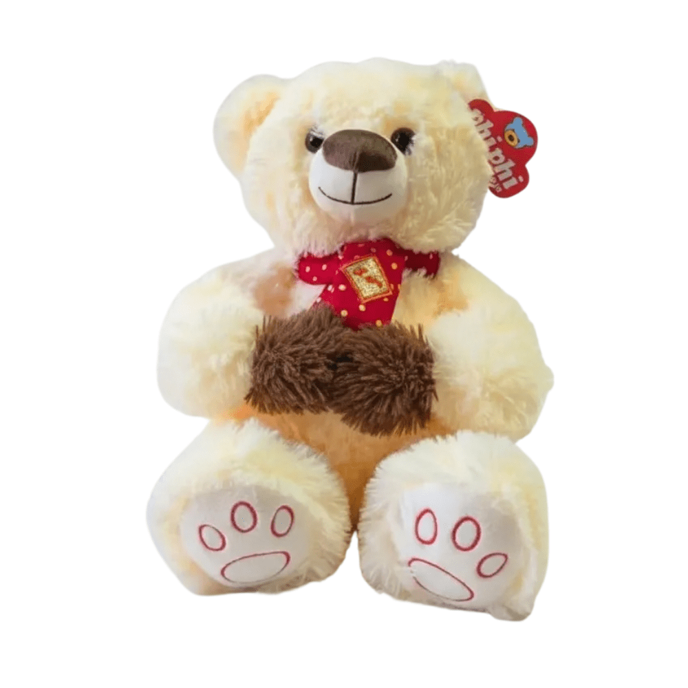 OSO CON BUFANDA DE 30 CM (MARRON Y BEIGE)2