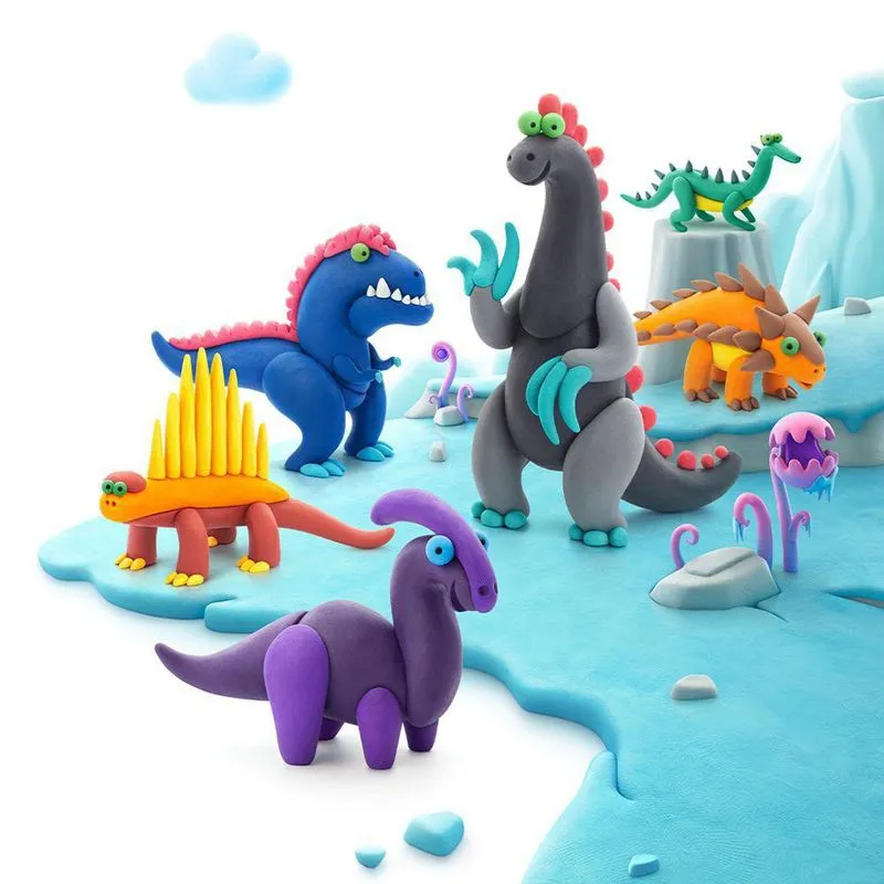 HEY CLAY PLASTICINA MEGA DINOSAURIOS PACK DE 15 COLORES3