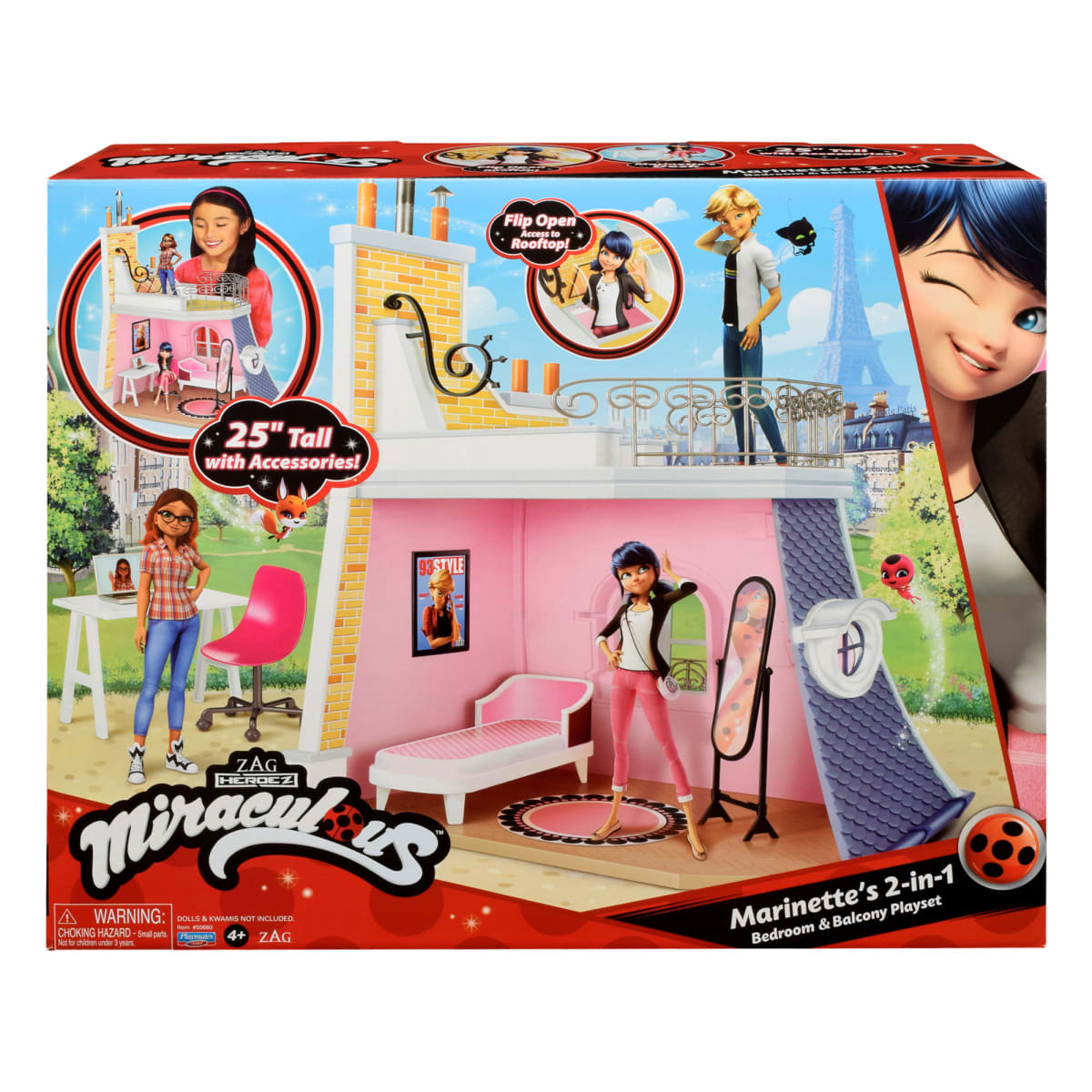 MIRACULOUS MARINETTE BEDROOM AND BALCONY 2-IN-1 PLAYSET 0