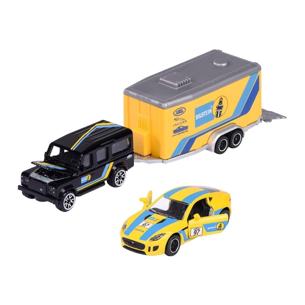 AUTO MAJORETTE CAR TRAILER LAND ROVER DEFENDER 110 JAGUAR F-TYPE2