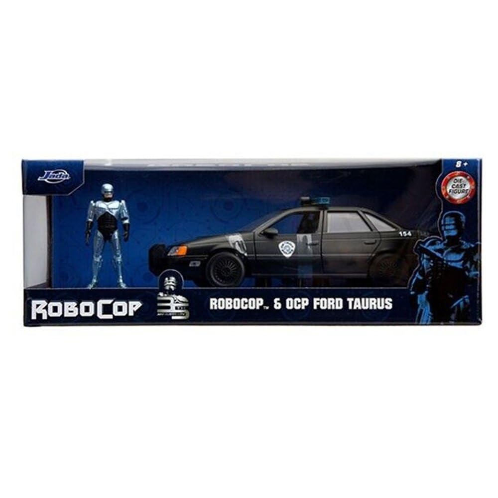 2.75+1:24 | Hollywood Rides | 1:24 1986 Ford Taurus with Robocop figure 1
