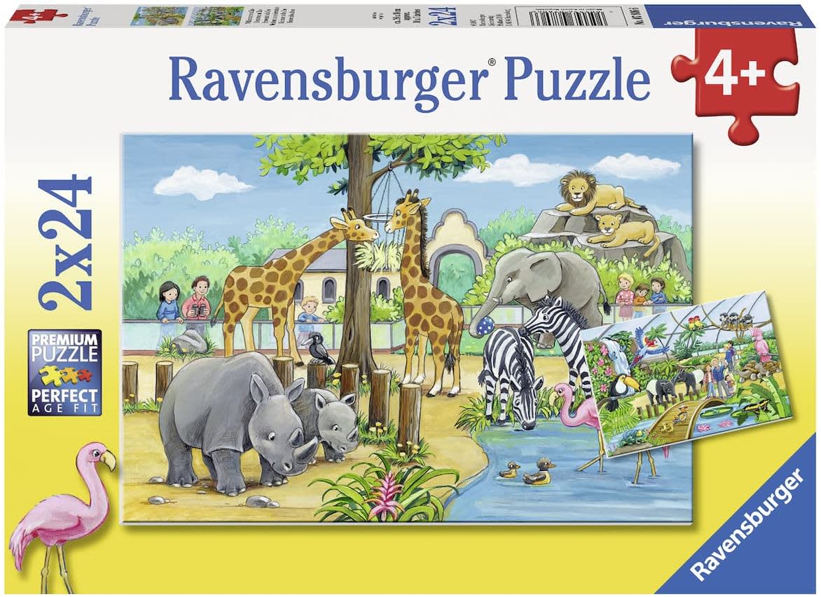 RAVENSBURGER PUZZLE BIENVENIDOS AL ZOO 2 X 24 PIEZAS 0