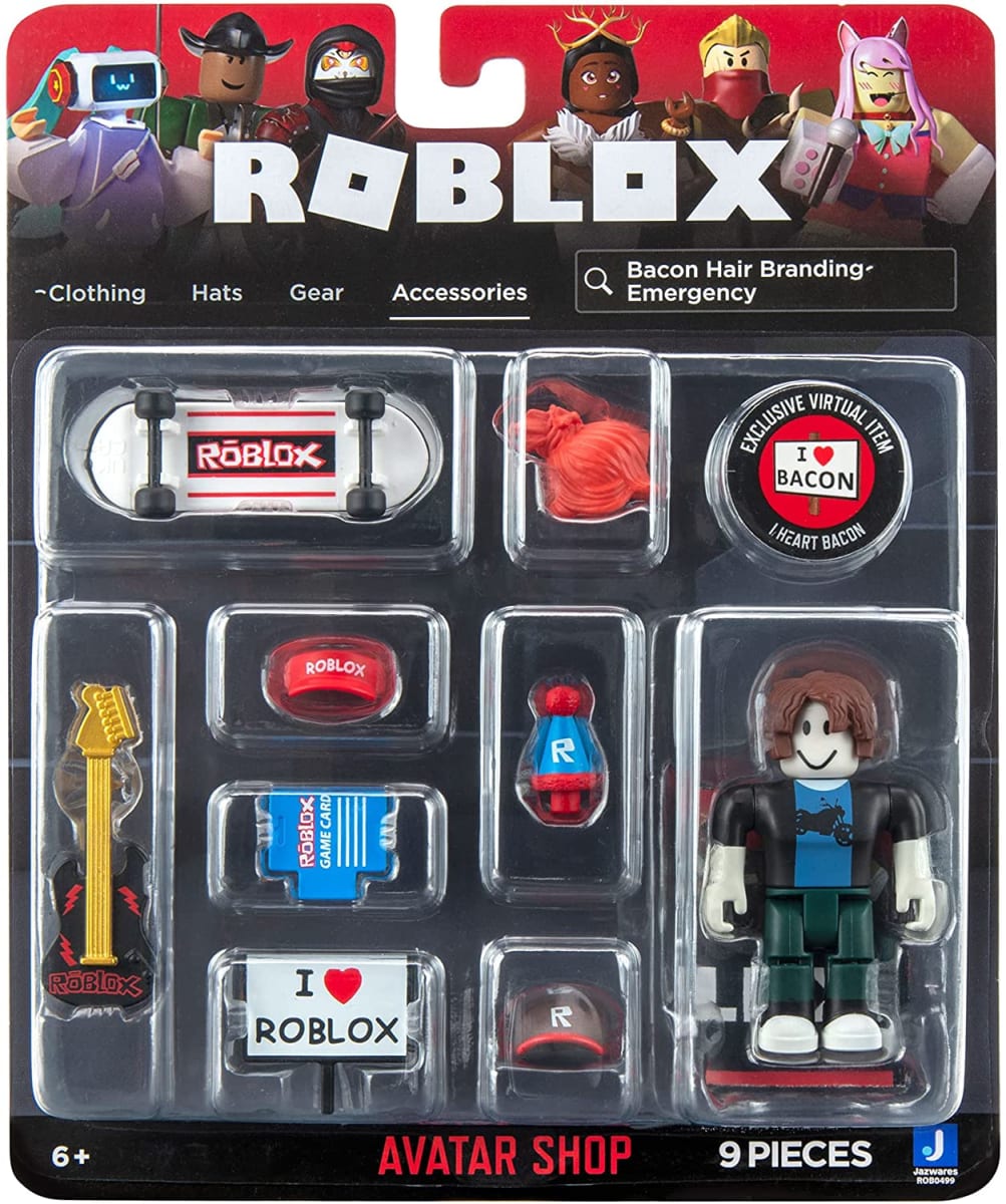 FIGURA ROBLOX PELO DE BACON, CON ACCESORIOS 1